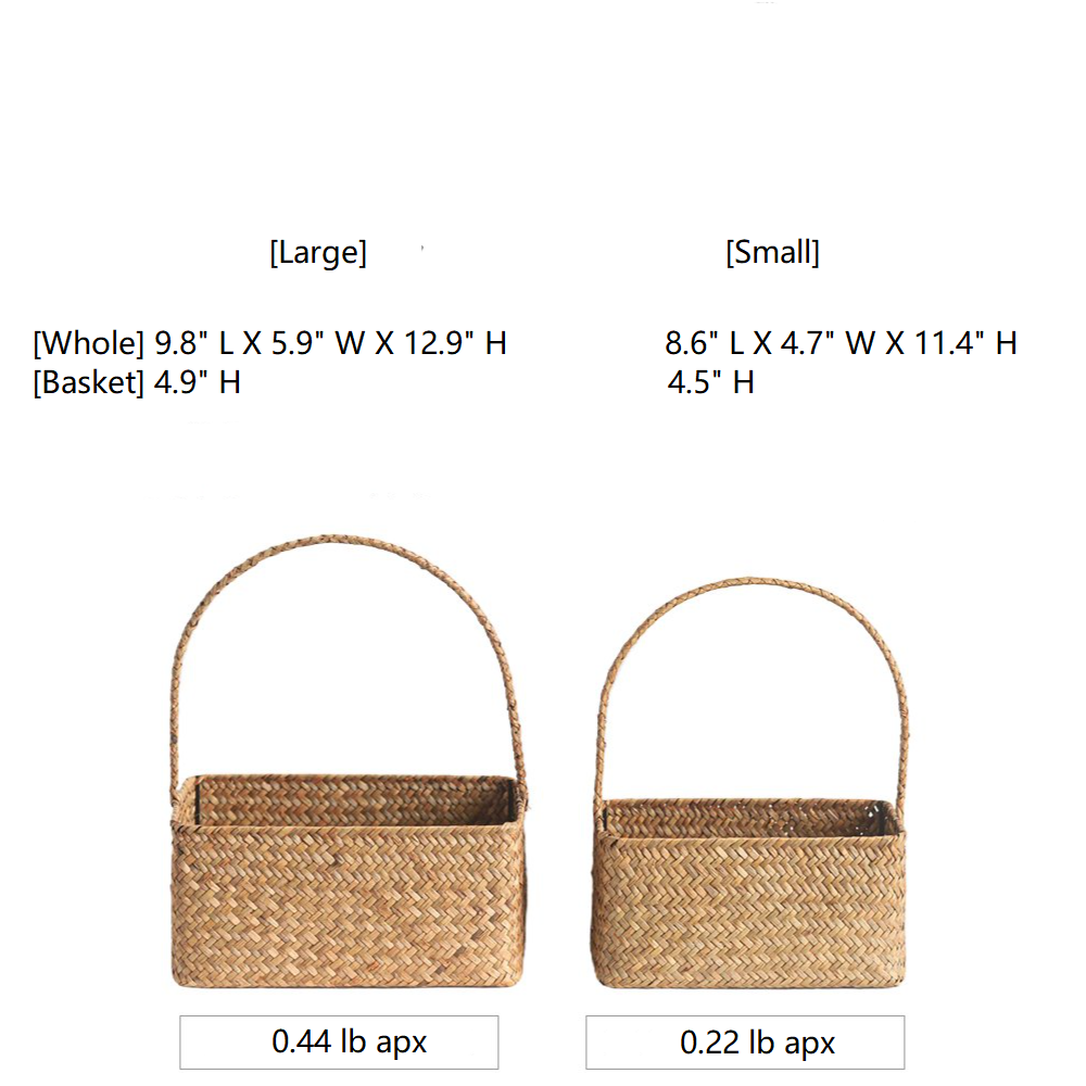 Rectangular Woven Carry Basket Organizer
