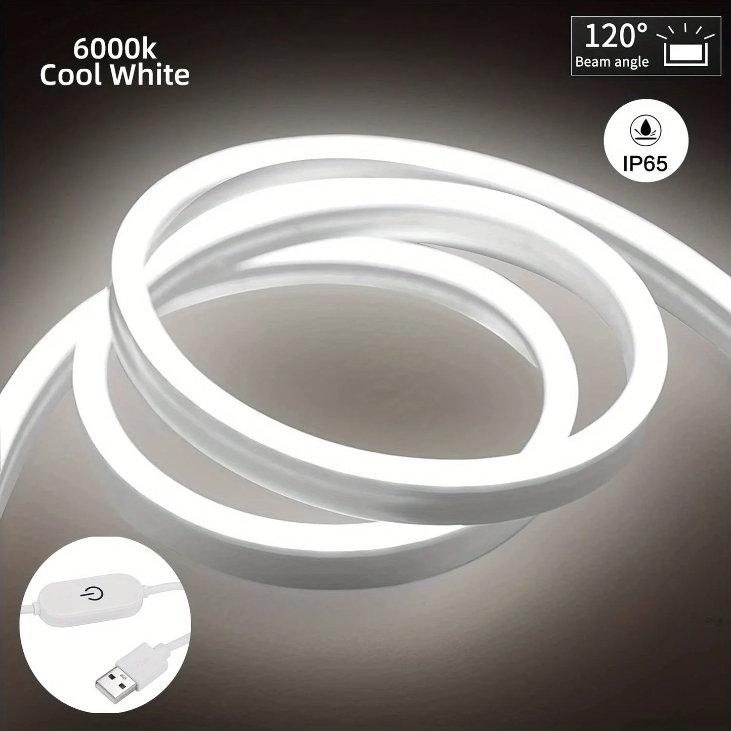 Neon LED Light Strip Smart Touch Sensor Switch Dimmable Neon Sign Flexible Led Ribbon Waterproof Rope Tube Lamp Backlight Decor