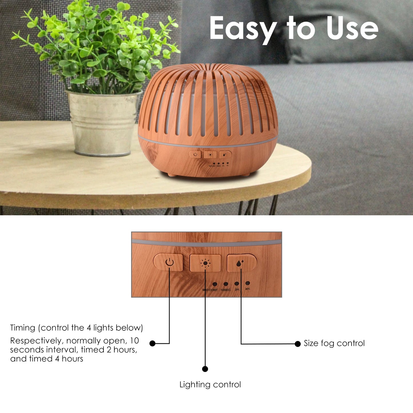 500ML Home Aromatherapy Essential Oil Diffuser with Colorful LED Lamp Remote Control Electric Aroma Air Humidifier Diffuser