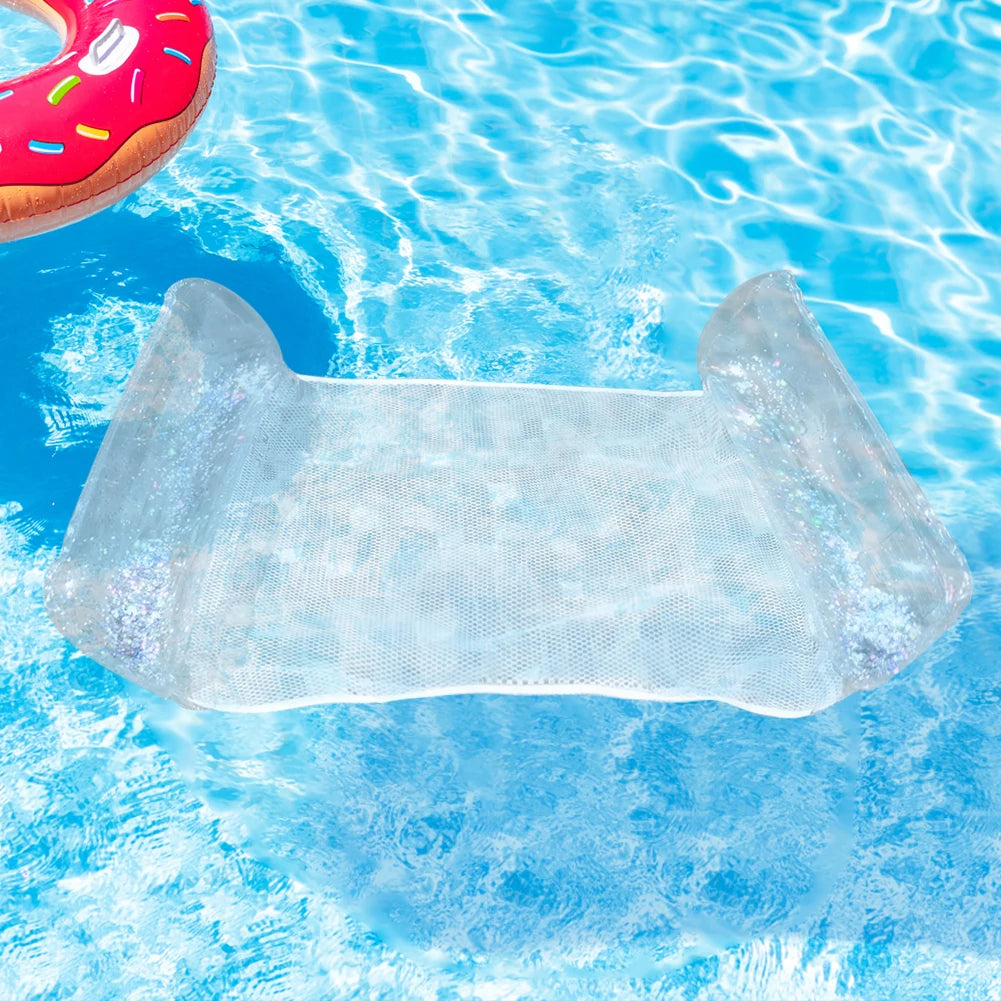 PVC Water Hammock Recliner Inflatable Floating Swimming Mattress Sea Swimming Ring Pool Party Toy Lounge Bed For Swimming