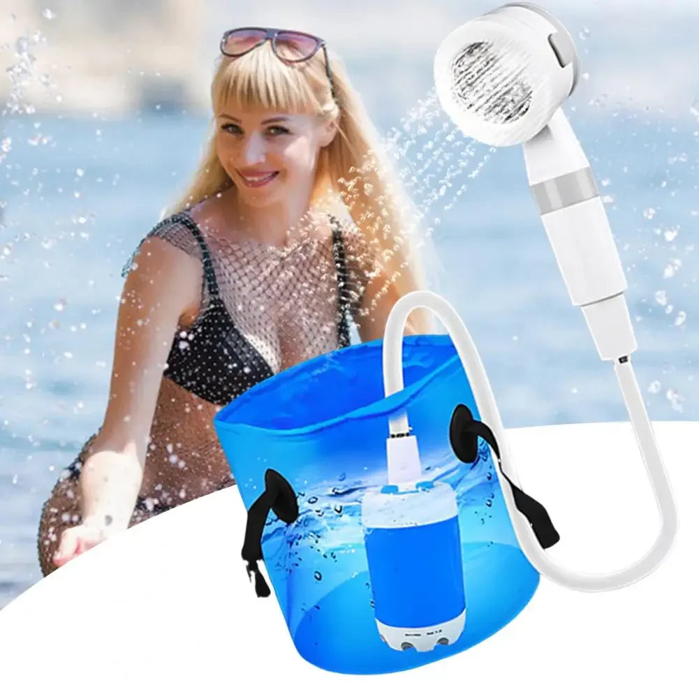 Portable Outdoor Shower Camping Rechargeable Electric Shower with Digital Display Pump