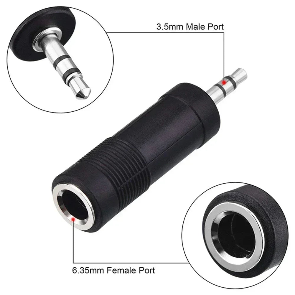 3.5mm Female To 6.35mm Male Stereo Headphone Audio Adaptor Microphone Connector For Pro Audio Applications