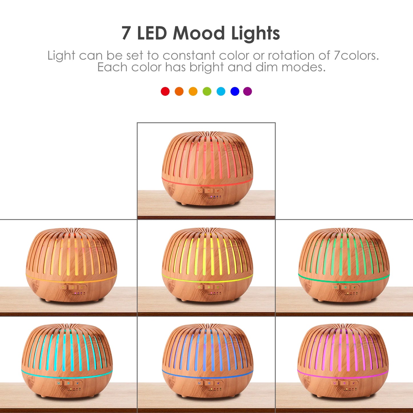 500ML Home Aromatherapy Essential Oil Diffuser with Colorful LED Lamp Remote Control Electric Aroma Air Humidifier Diffuser