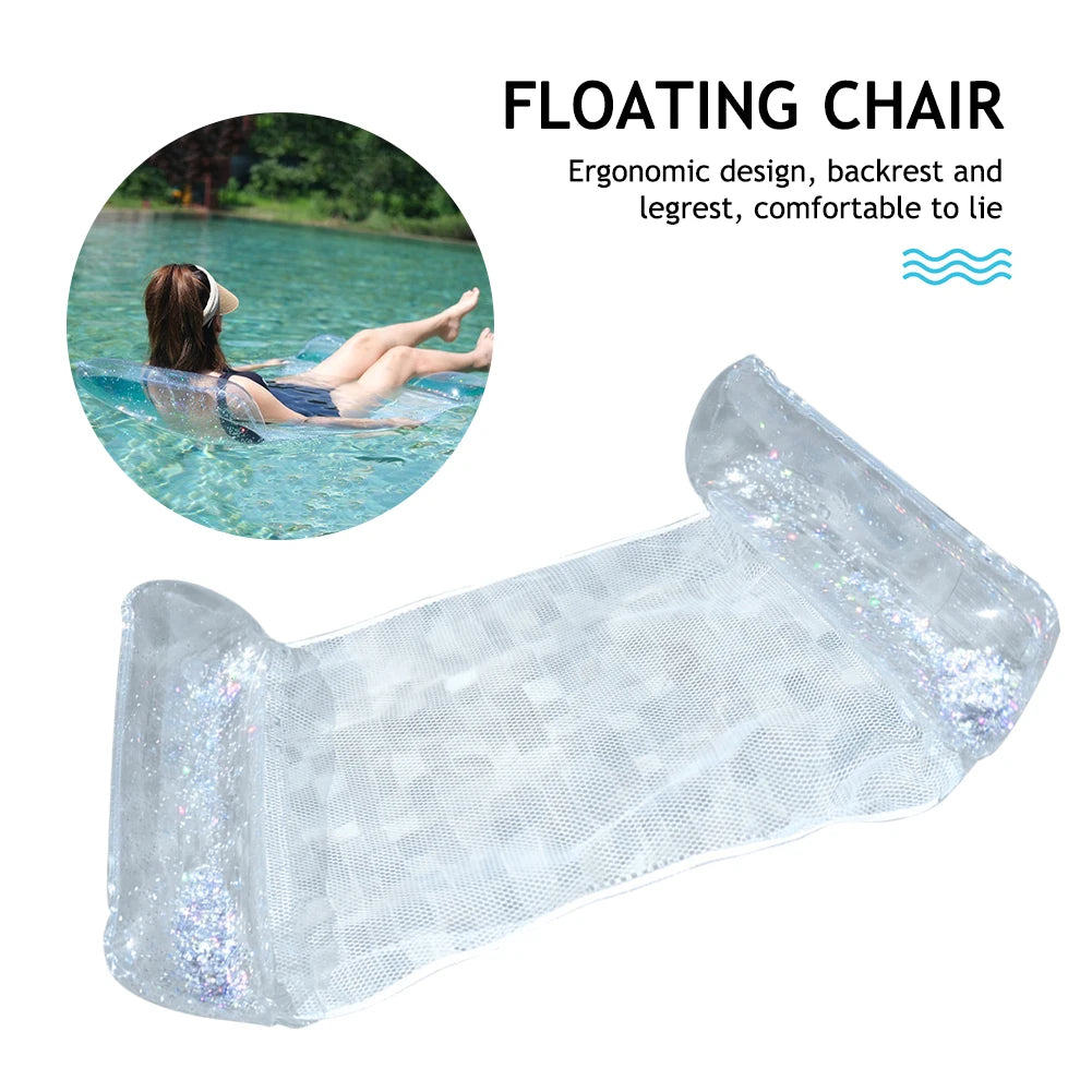 PVC Water Hammock Recliner Inflatable Floating Swimming Mattress Sea Swimming Ring Pool Party Toy Lounge Bed For Swimming