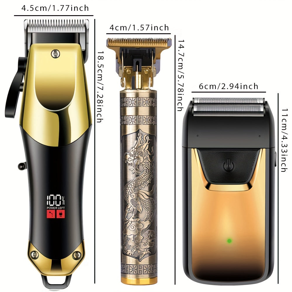 3pcs Men's Electric Hair Clippers Kit-1