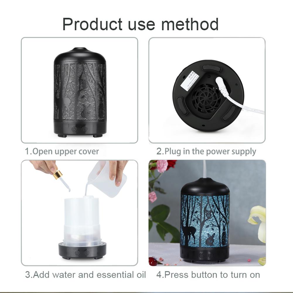 100ml Ultrasonic Air Humidifier Forest Deer Aroma