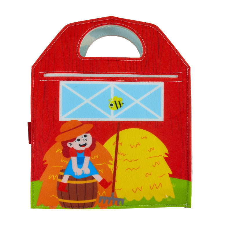 Felt Animal Farm Busy Book – Montessori Sensory Learning Board for Toddlers & Kids