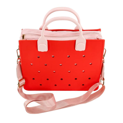 Women Waterproof Eva Punching Shoulder Strap Tote Beach Bag