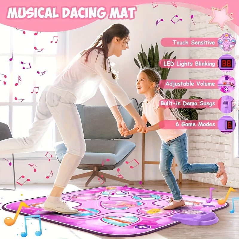 Kids LED Musical Dance Mat with 6 Game Modes-3