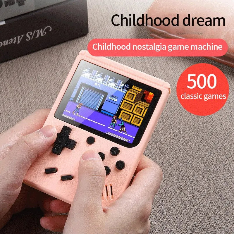 Retro Mini Handheld Game Console(Pink)-1