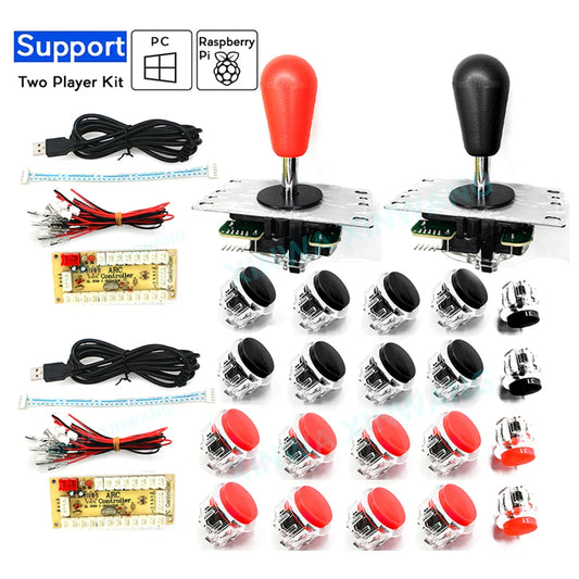 Arcade Game Diy Joystick Clear Push Button Zero Delay Usb Board Controller For PC Raspberry Pi Mame Neo Geo Copy SANWA Kit