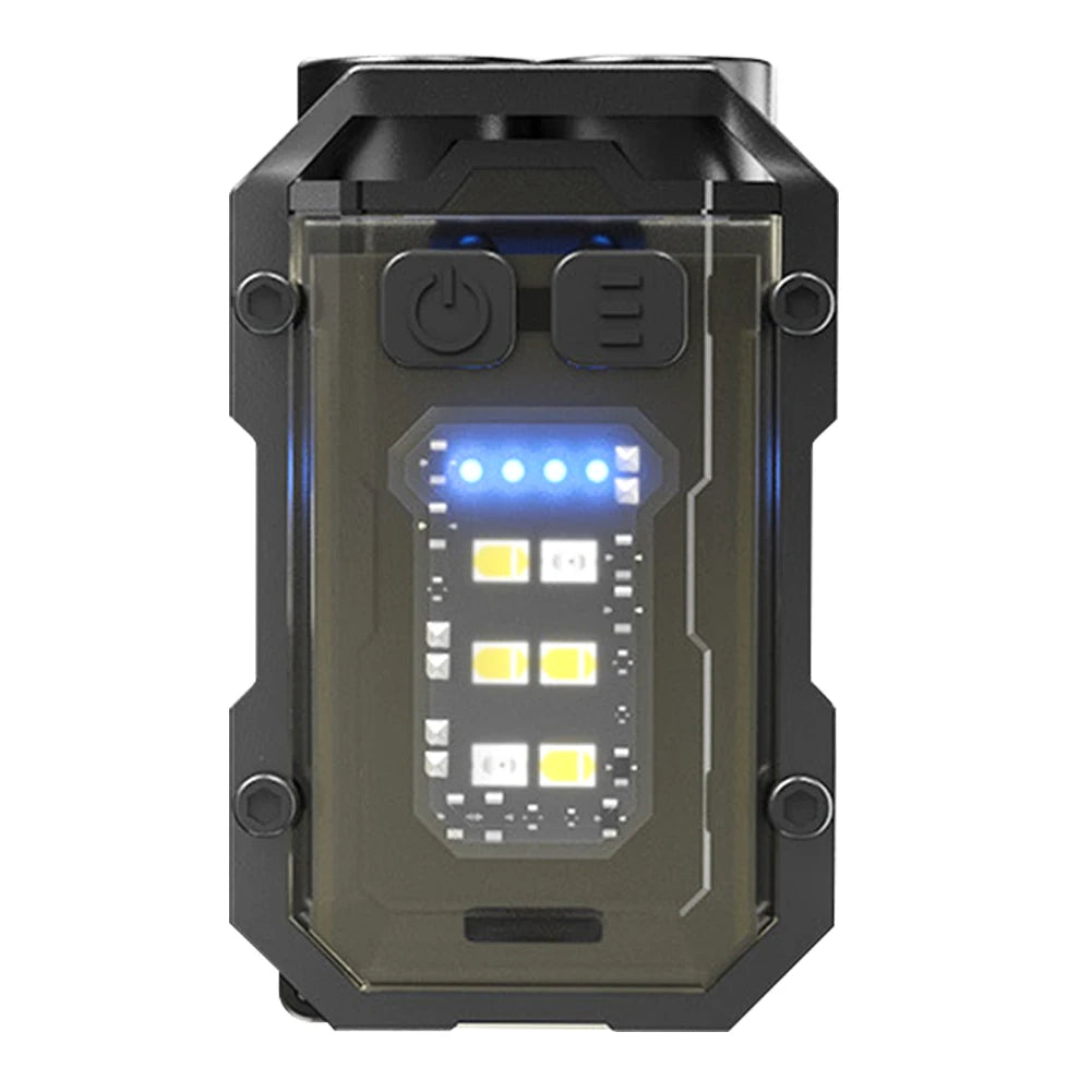 Super Bright Torch 300mAh Portable Keychain Light Power Display Emergency Work Light Multifunctional for Camping Fishing Walking