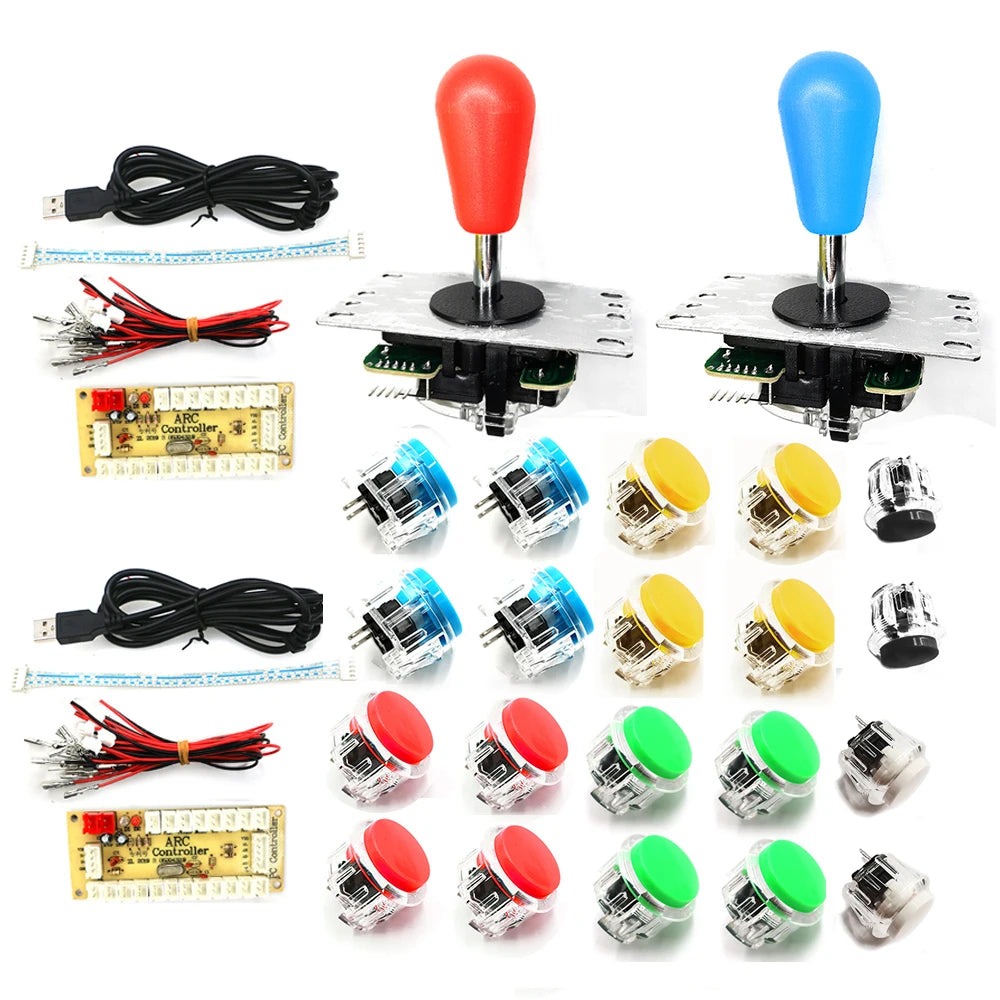 Arcade Game Diy Joystick Clear Push Button Zero Delay Usb Board Controller For PC Raspberry Pi Mame Neo Geo Copy SANWA Kit