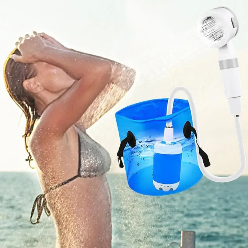 Portable Outdoor Shower Camping Rechargeable Electric Shower with Digital Display Pump