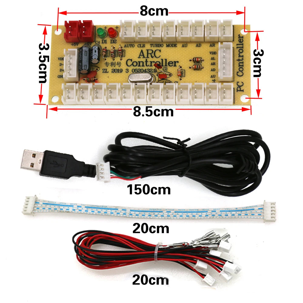 Arcade Game Diy Joystick Clear Push Button Zero Delay Usb Board Controller For PC Raspberry Pi Mame Neo Geo Copy SANWA Kit