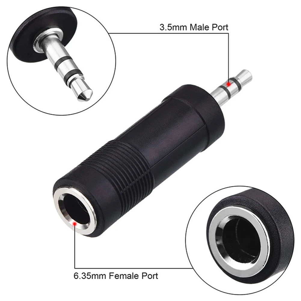 3.5mm Female To 6.35mm Male Stereo Headphone Audio Adaptor Microphone Connector For Pro Audio Applications
