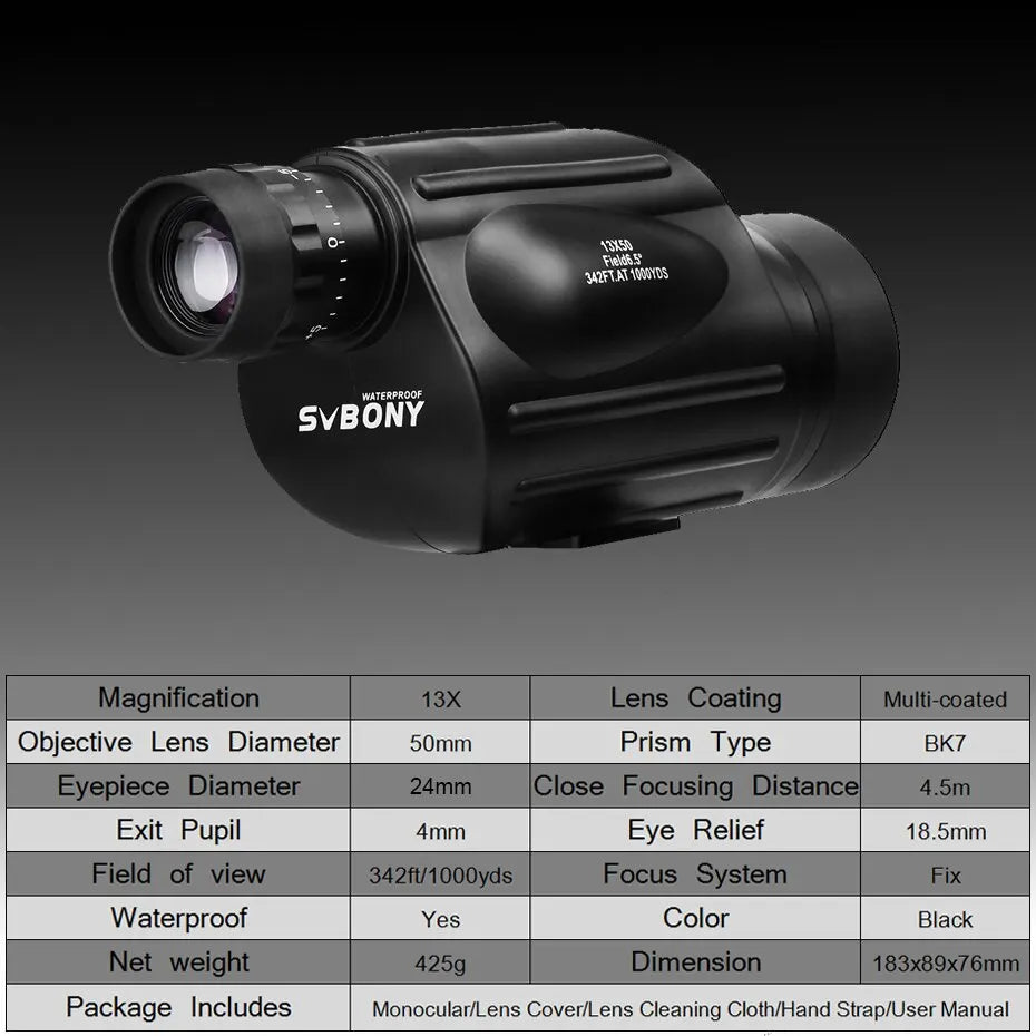 Svbony Telescope SV49 Monocular Powerful Professional Monoculars Waterproof Camping Equipment for Travel And Hunting
