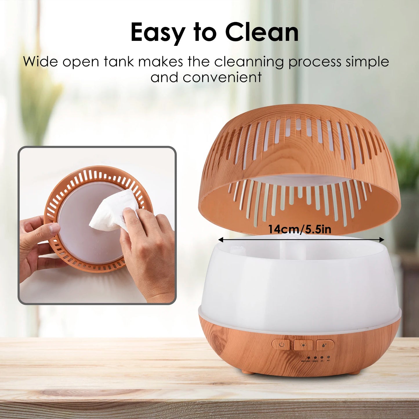 500ML Home Aromatherapy Essential Oil Diffuser with Colorful LED Lamp Remote Control Electric Aroma Air Humidifier Diffuser