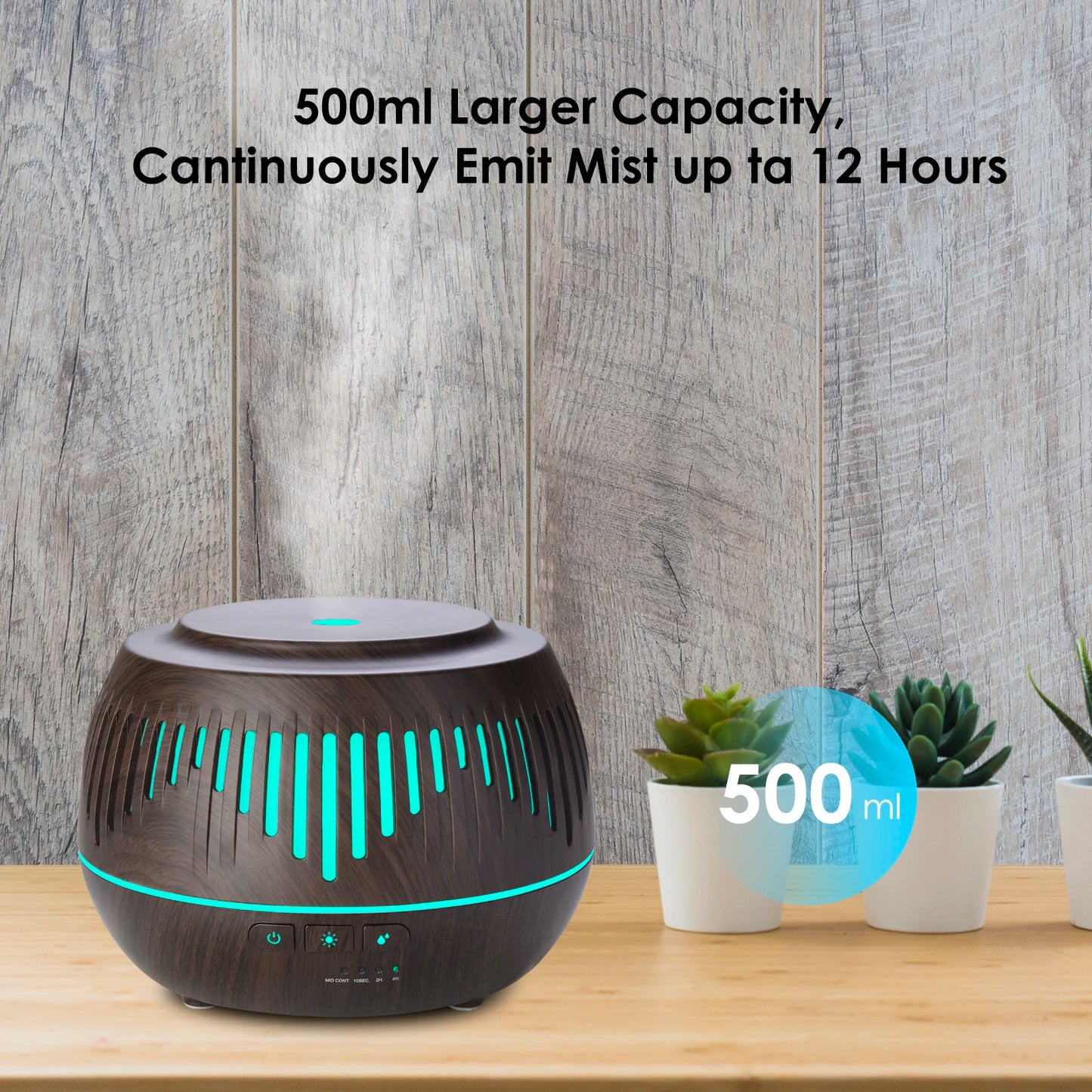 500ML Home Aromatherapy Essential Oil Diffuser with Colorful LED Lamp Remote Control Electric Aroma Air Humidifier Diffuser