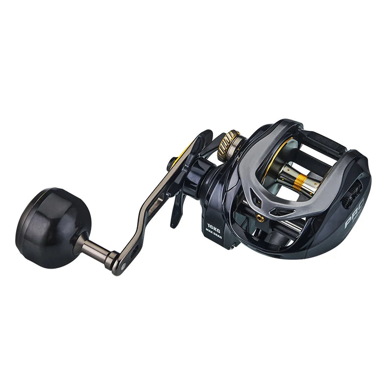 Baitcaster Fishing Reel Extended Handle 7.2:1 Gear Ratio 16KG Max Drag 6+1BB For Bass Freshwater Saltwater Baitcasting Reel