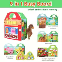 Felt Animal Farm Busy Book – Montessori Sensory Learning Board for Toddlers & Kids