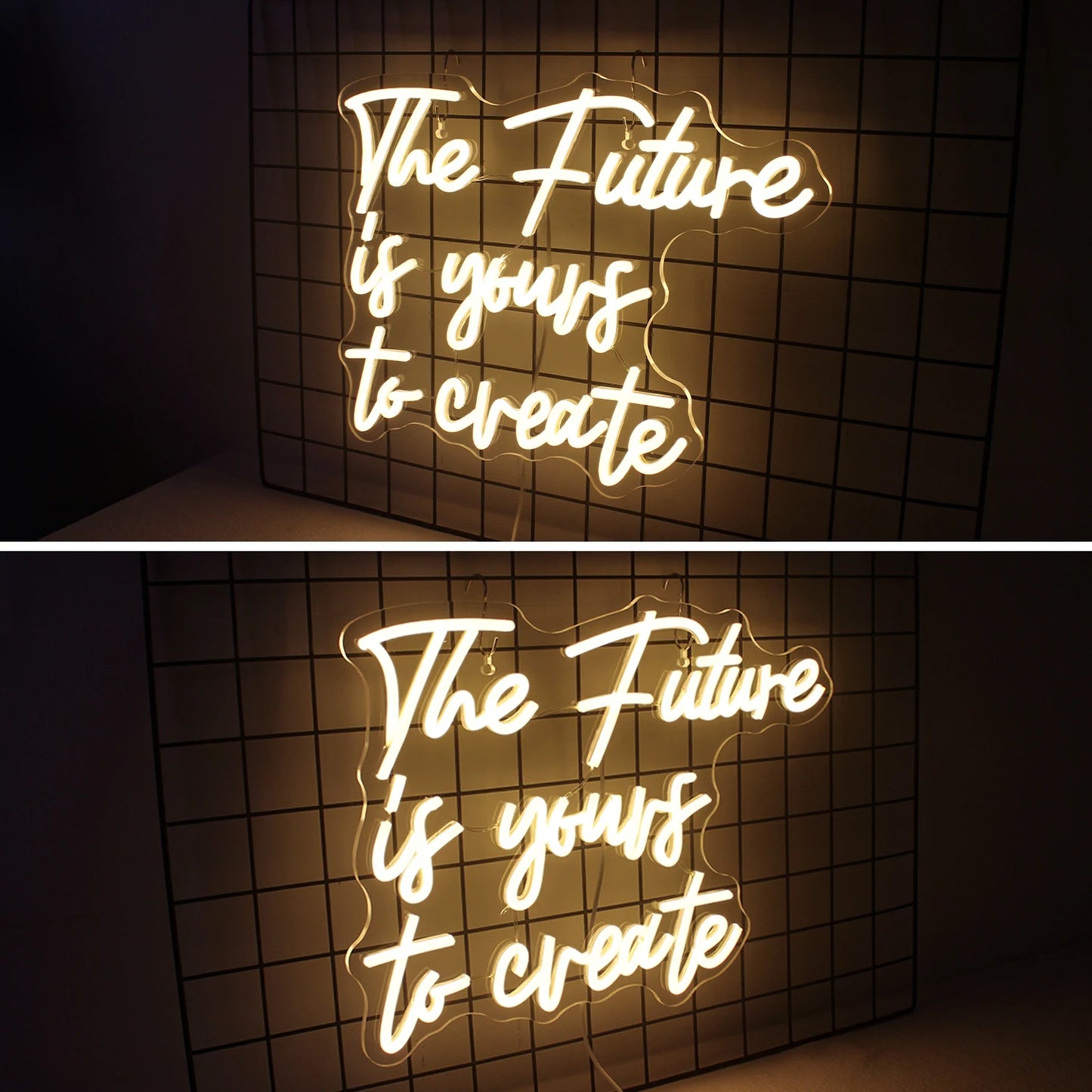 Neon Sign The Future is Yours to Create Warm LED Light Wall Decor With USB Power Supply For Bedrooms Windows Kids Room Gifts