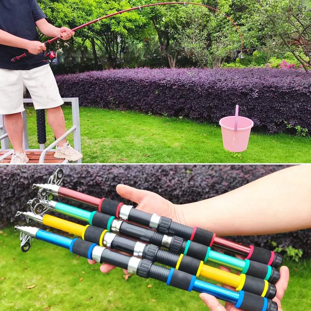 Santa King Fishing Rod Reel Combo-  Fishing Full Kits With Telescopic Fishing Rod And Spinning Reel Baits Hooks Travel Pole Set