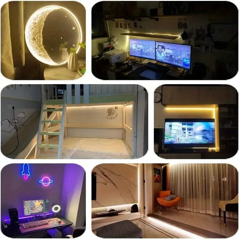 Neon LED Light Strip Smart Touch Sensor Switch Dimmable Neon Sign Flexible Led Ribbon Waterproof Rope Tube Lamp Backlight Decor