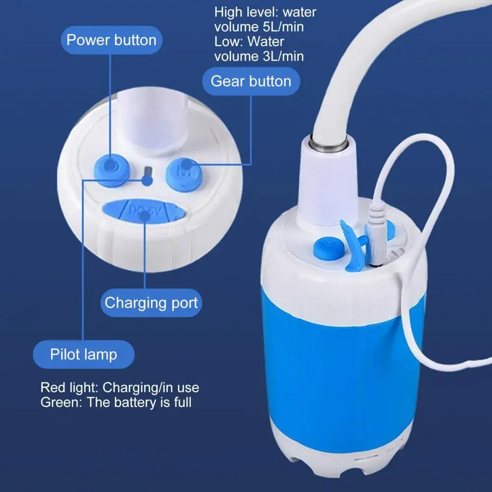 Portable Outdoor Shower Camping Rechargeable Electric Shower with Digital Display Pump