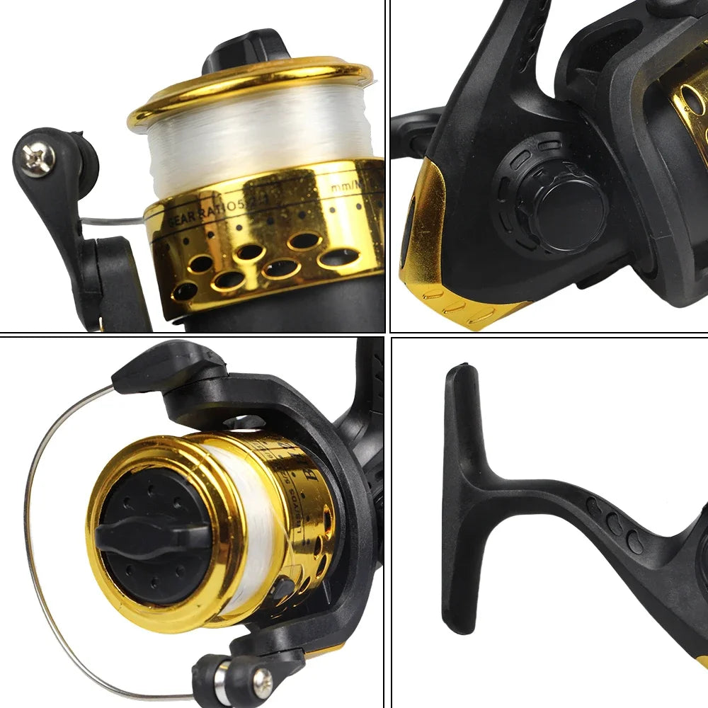 Santa King Fishing Rod Reel Combo-  Fishing Full Kits With Telescopic Fishing Rod And Spinning Reel Baits Hooks Travel Pole Set