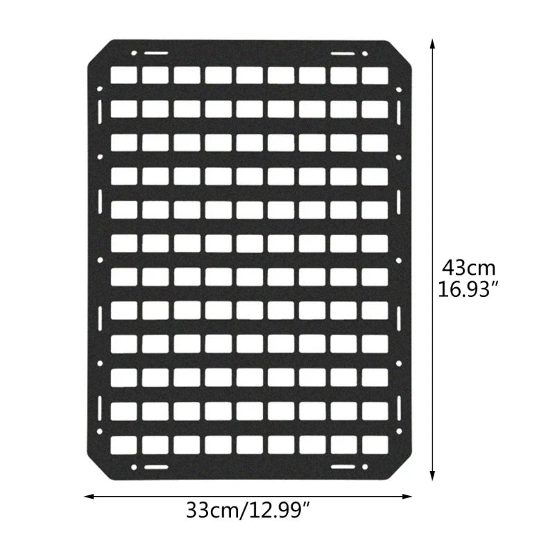 Tactically Car Back Organizers Rigid Molles Panel for Vehicles Truck Mount Rack Panel Tactically Gear Plate Durable