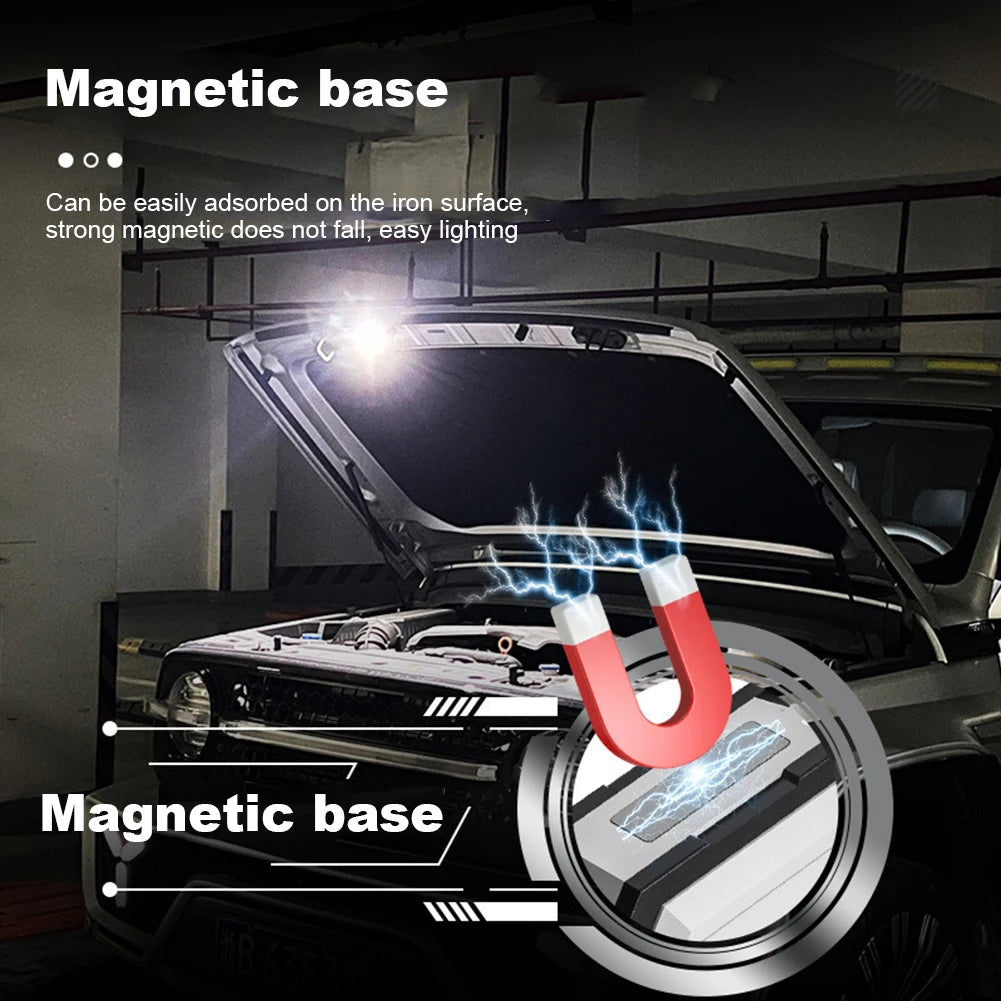 Super Bright Torch 300mAh Portable Keychain Light Power Display Emergency Work Light Multifunctional for Camping Fishing Walking