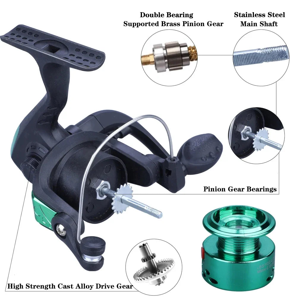 Santa King Fishing Rod Reel Combo-  Fishing Full Kits With Telescopic Fishing Rod And Spinning Reel Baits Hooks Travel Pole Set