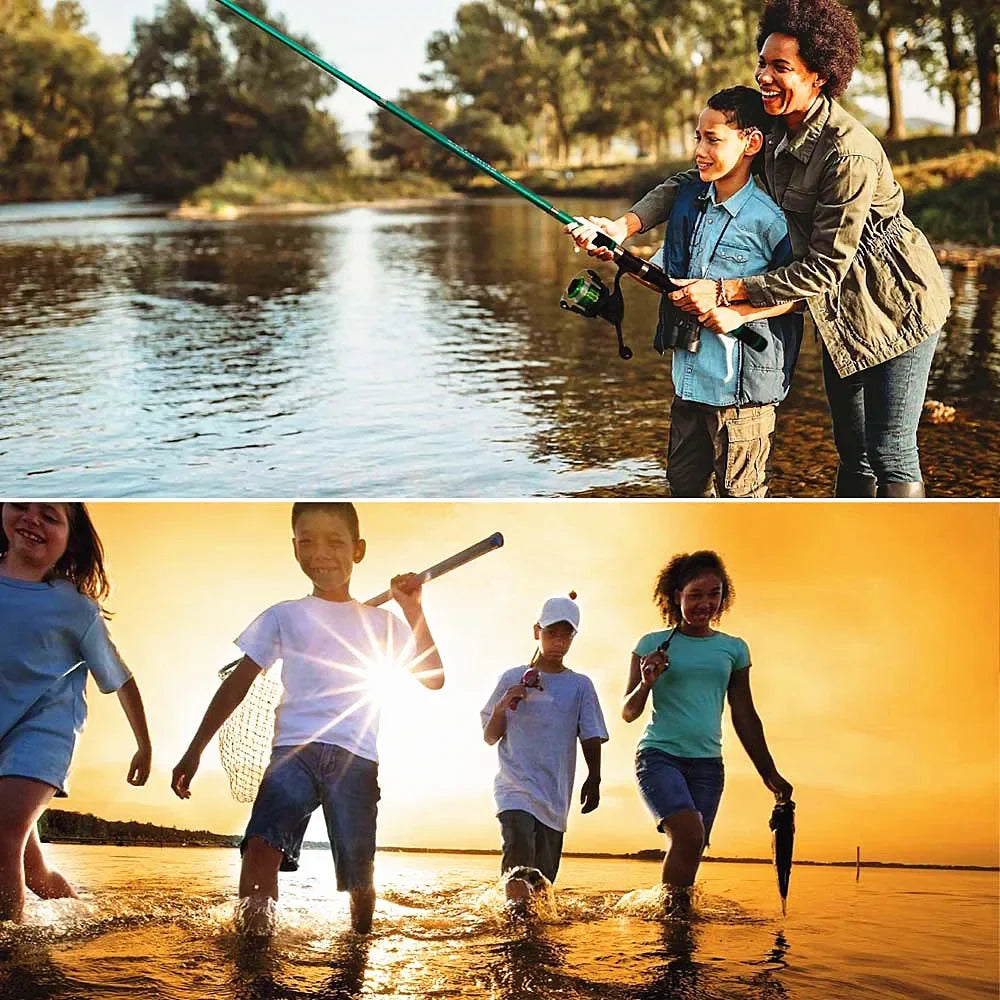 Santa King Fishing Rod Reel Combo-  Fishing Full Kits With Telescopic Fishing Rod And Spinning Reel Baits Hooks Travel Pole Set