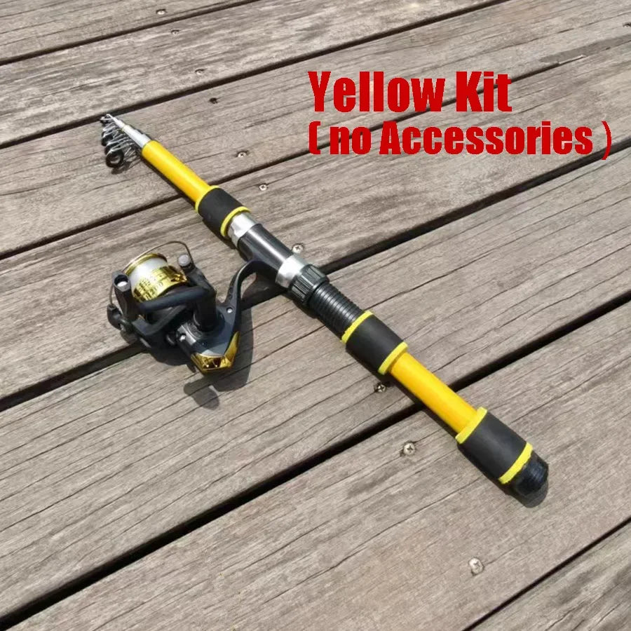 Santa King Fishing Rod Reel Combo-  Fishing Full Kits With Telescopic Fishing Rod And Spinning Reel Baits Hooks Travel Pole Set
