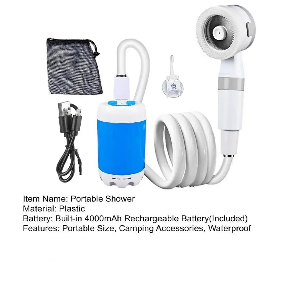 Portable Outdoor Shower Camping Rechargeable Electric Shower with Digital Display Pump