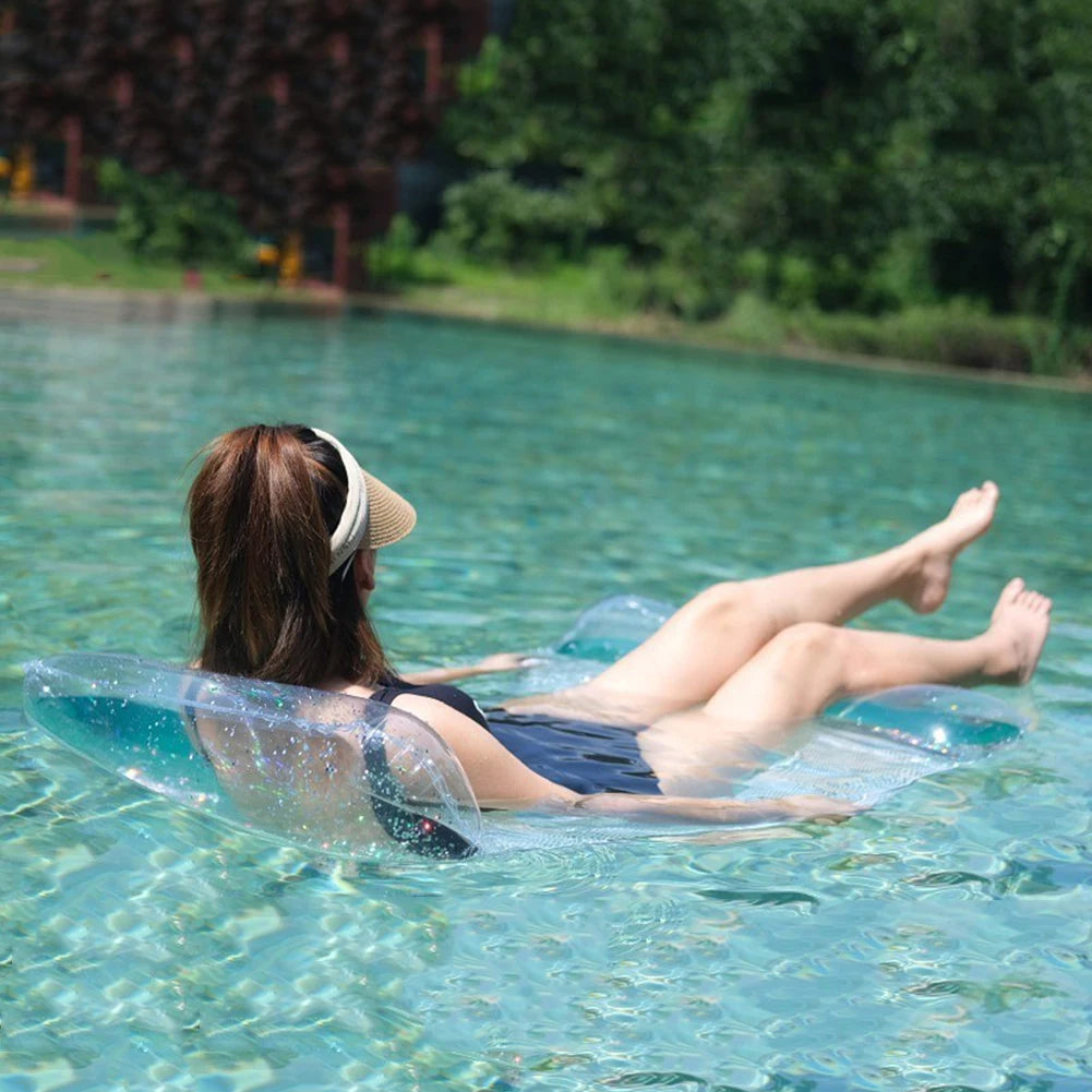 PVC Water Hammock Recliner Inflatable Floating Swimming Mattress Sea Swimming Ring Pool Party Toy Lounge Bed For Swimming