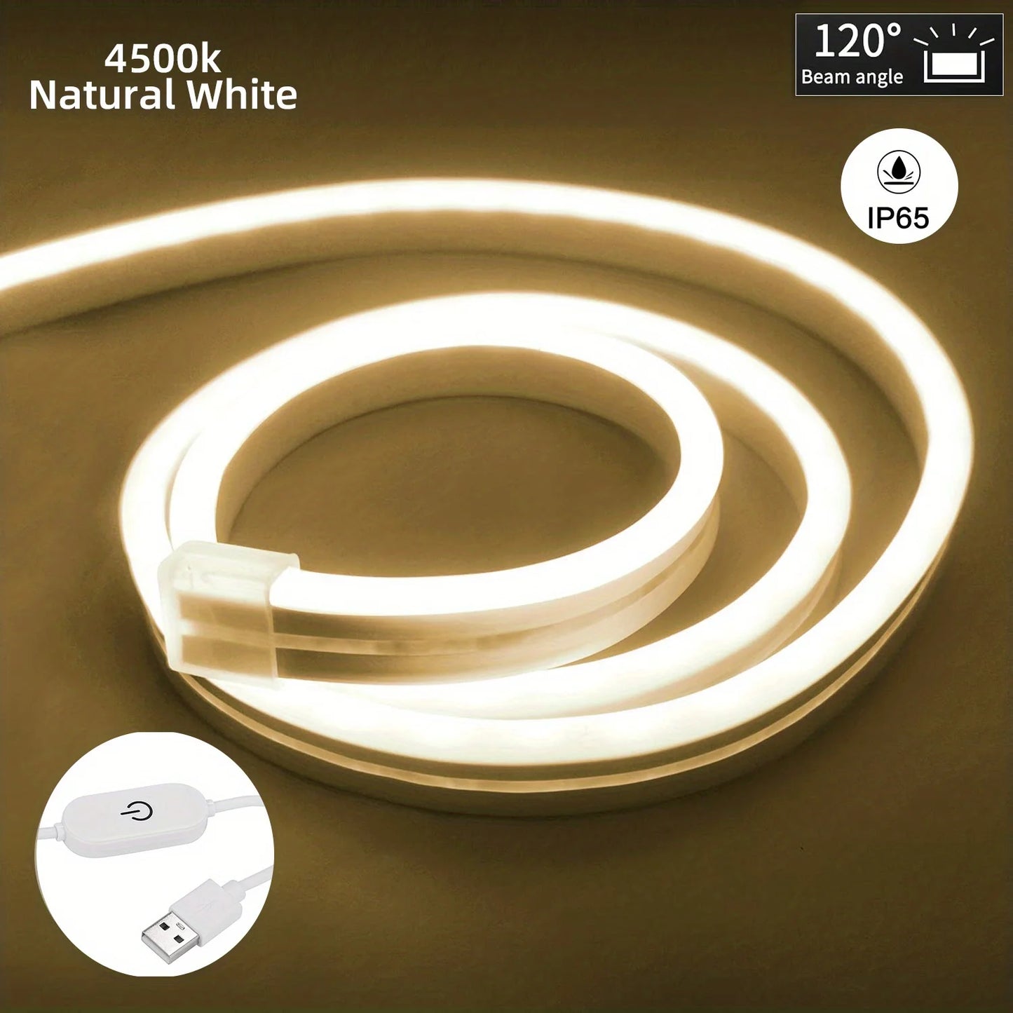 Neon LED Light Strip Smart Touch Sensor Switch Dimmable Neon Sign Flexible Led Ribbon Waterproof Rope Tube Lamp Backlight Decor