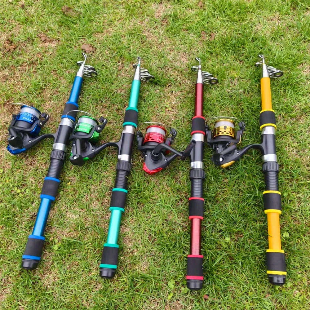 Santa King Fishing Rod Reel Combo-  Fishing Full Kits With Telescopic Fishing Rod And Spinning Reel Baits Hooks Travel Pole Set