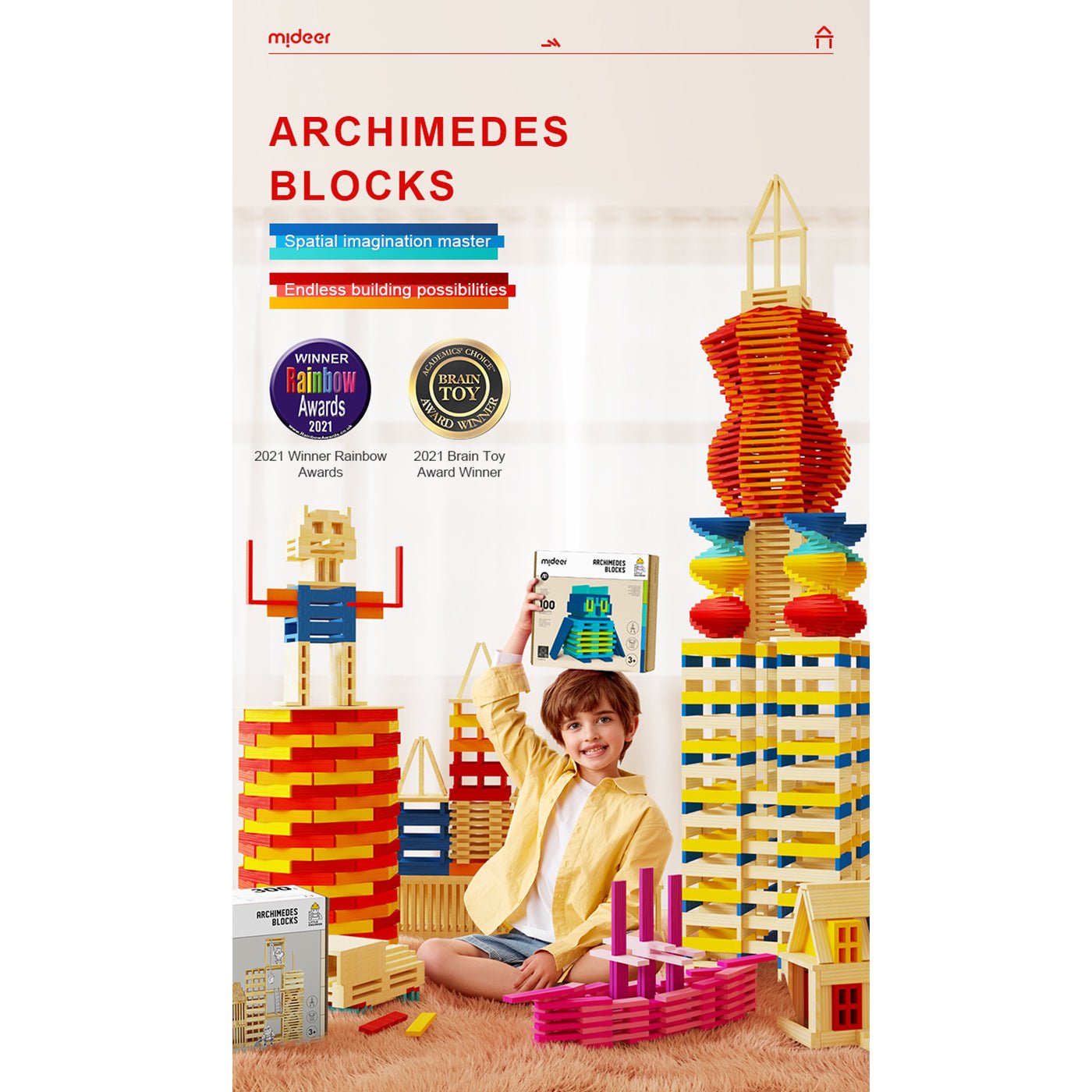 Archimedes Blocks 100pcs Black & White-1