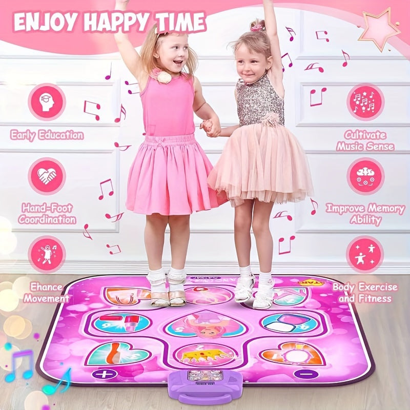 Kids LED Musical Dance Mat with 6 Game Modes-1