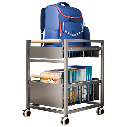 Mobile Book Bag Storage Rack Trolley-0