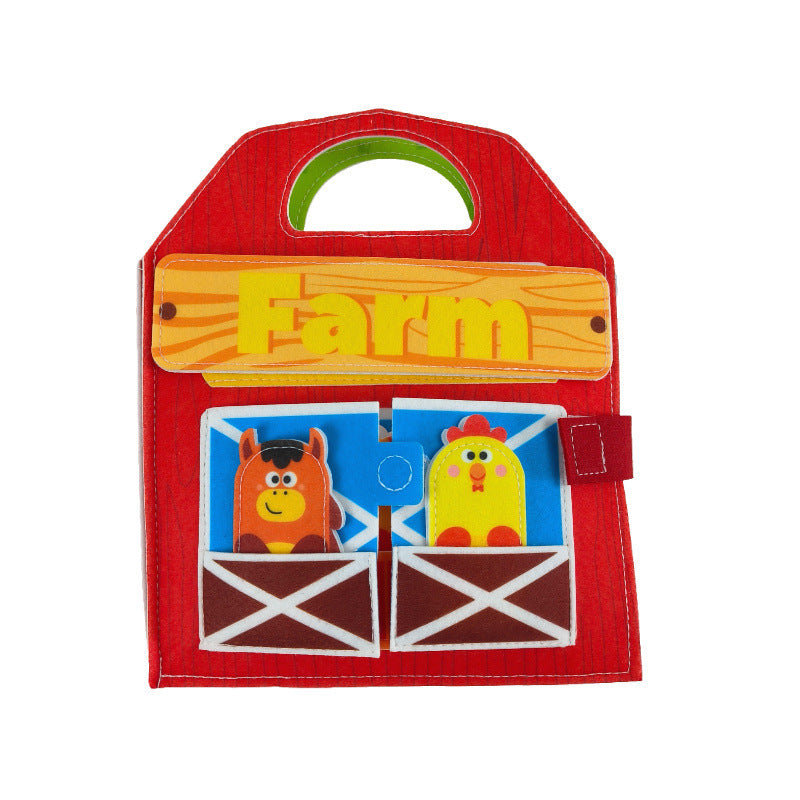 Felt Animal Farm Busy Book – Montessori Sensory Learning Board for Toddlers & Kids