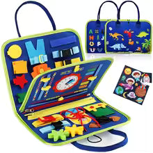Toddler Busy Book – Early Learning Sensory Board for Buttoning, Zipping & Dressing Skills | Montessori Preschool Toy